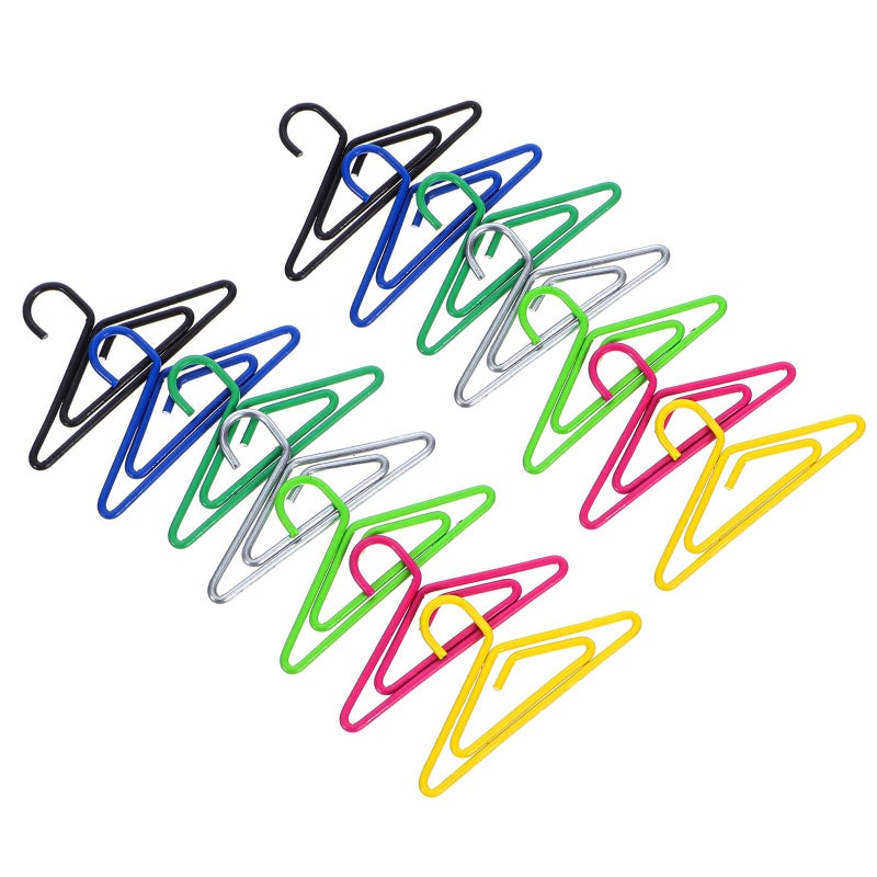 Jumbo Hanger Shaped Metal Paper Clips 100pcs Mixed Colors For Organizing Files Notebooks Office School Supplies - Image 2