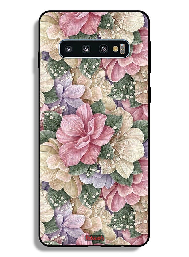 Tolwak Samsung Galaxy S10 Plus Protective Case Cover Hd Floral - Image 2