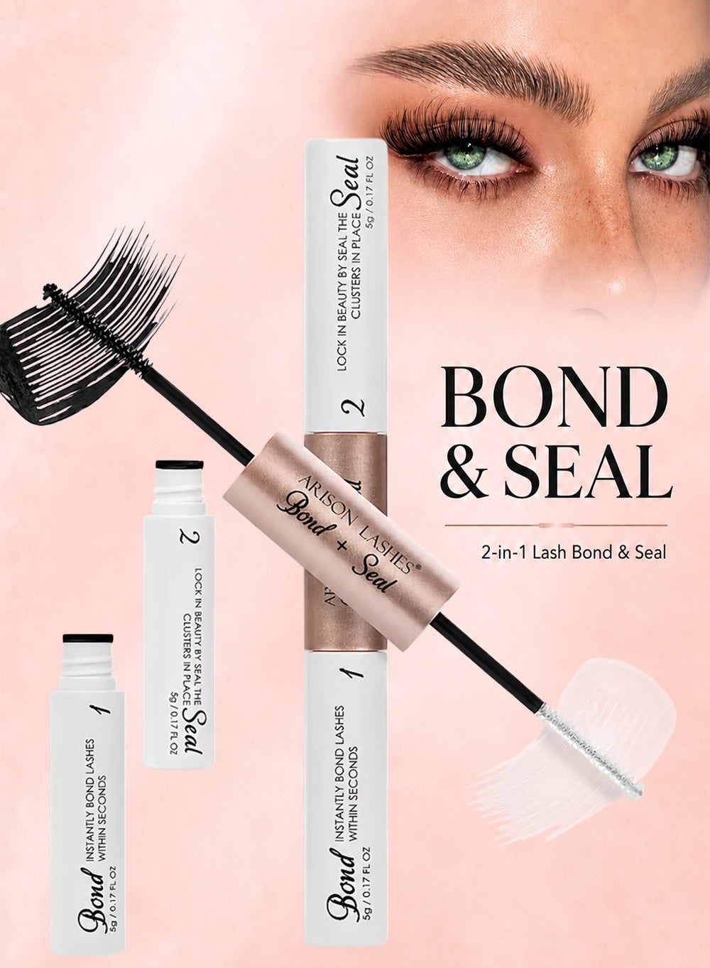 Eyelashes Glue Adhesive Bond And Seal, Super Strong Waterproof Hold Lash Cluster Glue Waterproof Lash Bond And Seal Long-Lasting Eyelash Adhesive For Sensitive Eyes.