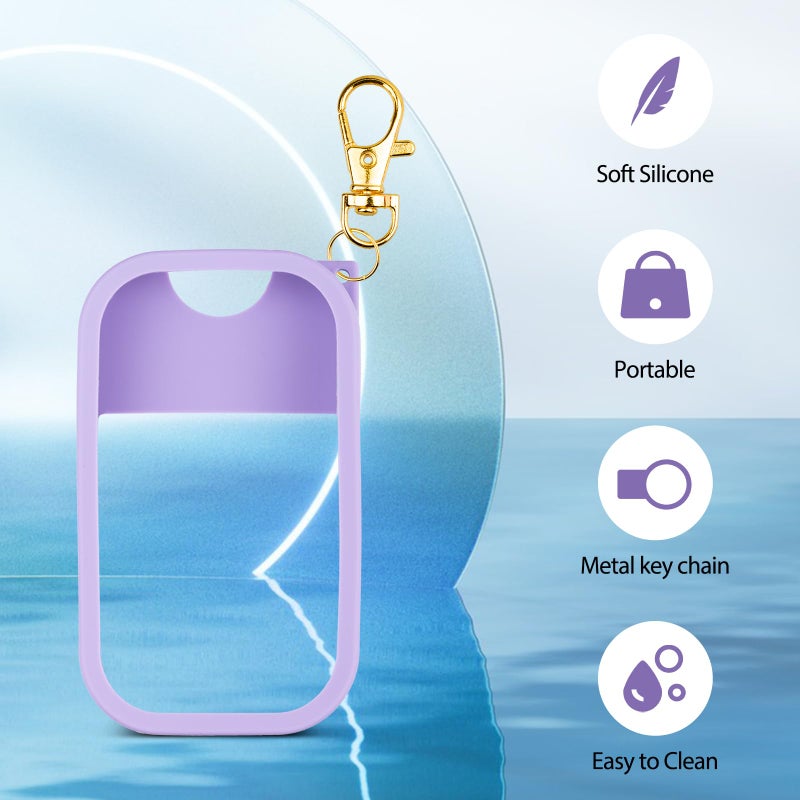 VANEST Silicone Case Compatible with Touchland Hand Sanitizer Spray, Protective Case with Keychain for Power Mist and Glow Mist 1 fl oz, Hand Sanitizer Spray Accessory (Purple, 1 Pack) - Image 4