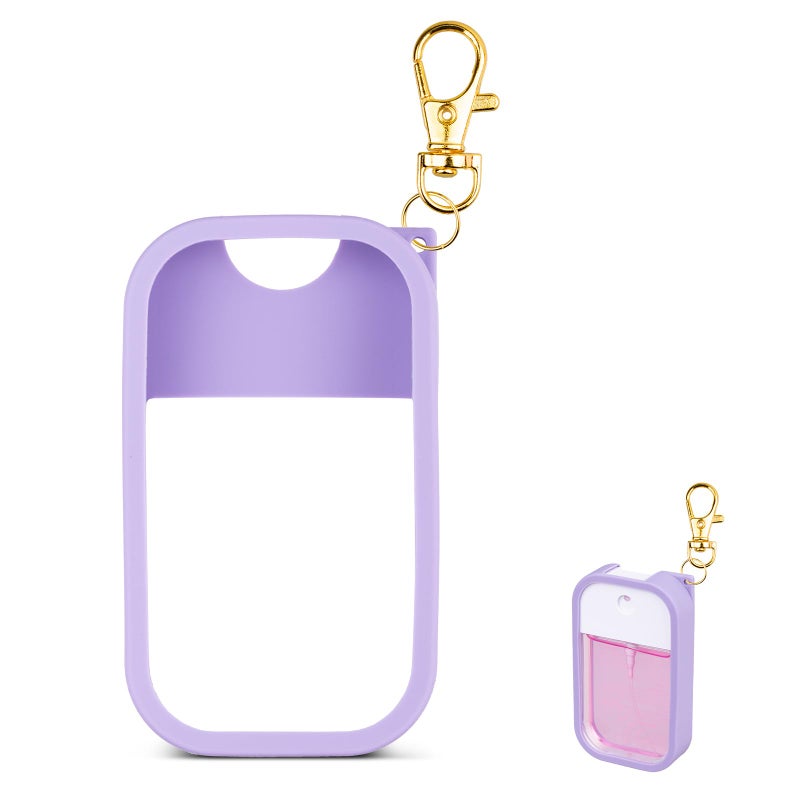 VANEST Silicone Case Compatible with Touchland Hand Sanitizer Spray, Protective Case with Keychain for Power Mist and Glow Mist 1 fl oz, Hand Sanitizer Spray Accessory (Purple, 1 Pack) - Image 1