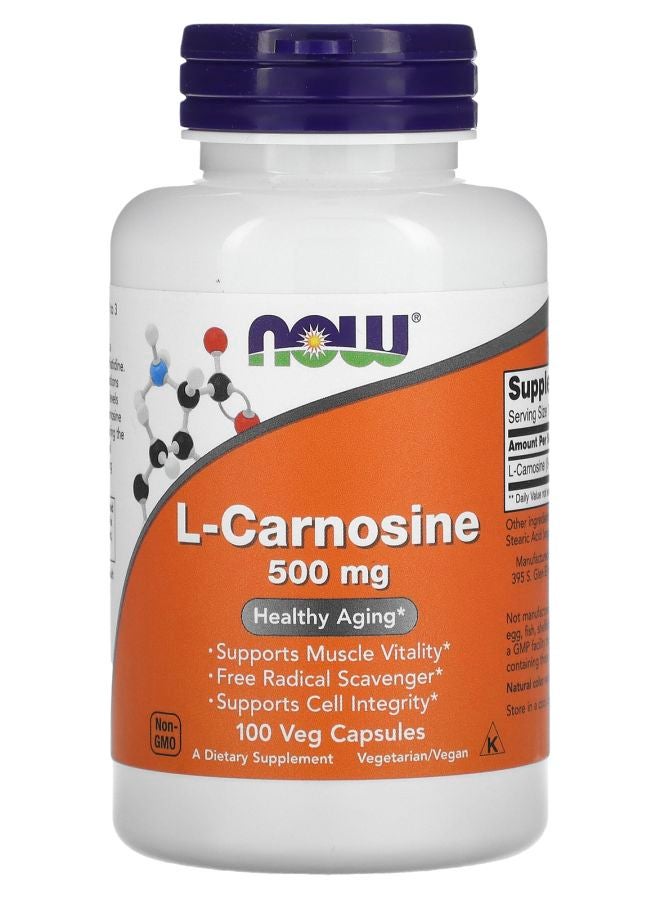 now L-Carnosine 500 mg 100 Veg Capsules