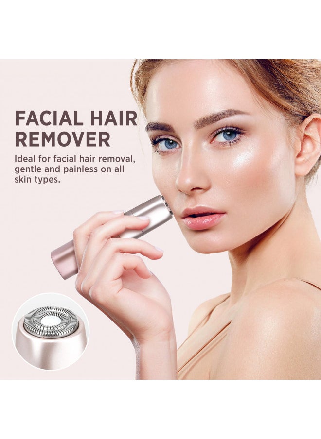 VG VOGCREST VG VOGCREST Facial - Nose Hair Remover Women: 2 in 1 Painless Electric Face Shaver and Nose Trimmer - Rechargeable Hair Removal Tool for Face Nose Ear Peach Fuzz Lips Chin  - Image 2