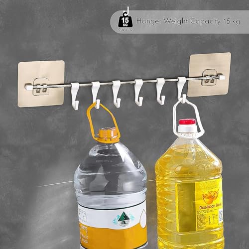 Boniry Stainless Steel 2 Pcs Premium Self Adhesive Wall Hanger Hook Accessories Items,Wall Hangers For Clothes Without Drilling Cloth Hanging Hook For Hanging,Hooks For Wall Hooks Holder(Strip 6 Hook) - Image 2