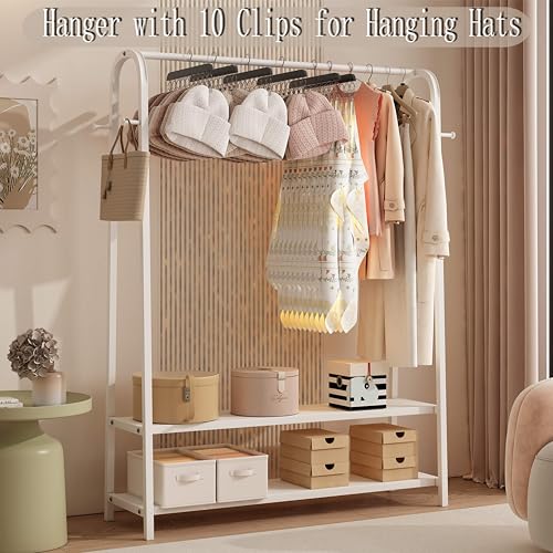 TYLbeang 2 Pack Hat Hangers for ClosetWooden Hat Rack with 10 Metal Clips for Saving Space Hat Organizer for Baseball CapsSkulliesBeaniesVisorsBlack - Image 3