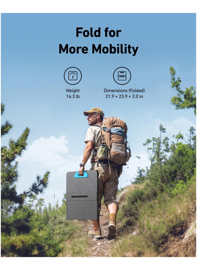 531 Solar Panel, 200W Foldable Portable Solar Charger, IP67 Waterproof, 23% Higher Energy Conversion Efficiency,Smart Sunlight Alignment via Suncast, For Camping, RV (Only for PowerHouse 767)