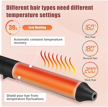 Flintronic Curling Wand 3 in 1 Curling Tongs Professional Styler Ceramic Hair Curler with HeatResistant Glove Adjustable Temperature Curling Iron for Short Long Hair - Image 2