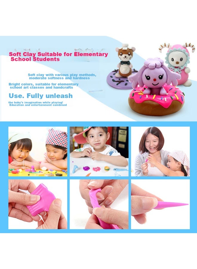 Letrel Lezhe Soft Clay 24 Colors, Elementary School Students Diy Handmade Children's Toy, Play Dough, Clay Tools Set - Image 2