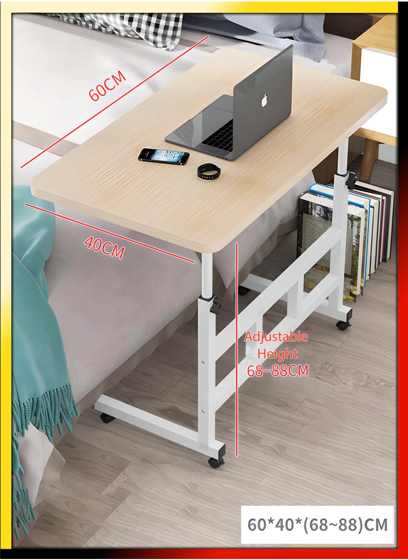 Upgraded Metal Base Adjustable Multipurpose Movable Desktop Computer Mobile Laptop Desk Home And Office Desks For Work and Study Moveable Portable Coffee Overbed Tray Bedside Sofa Table