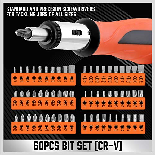 SEDY 124-Piece Magnetic Screwdriver Set with Plastic Racking, Precision Screwdrivers, Magnetizer, Demagnetizer, Allen Keys, Nut Drivers, Ratchet Handles, Sockets & More - DIY Tools for Men, Tools Gift - Image 4