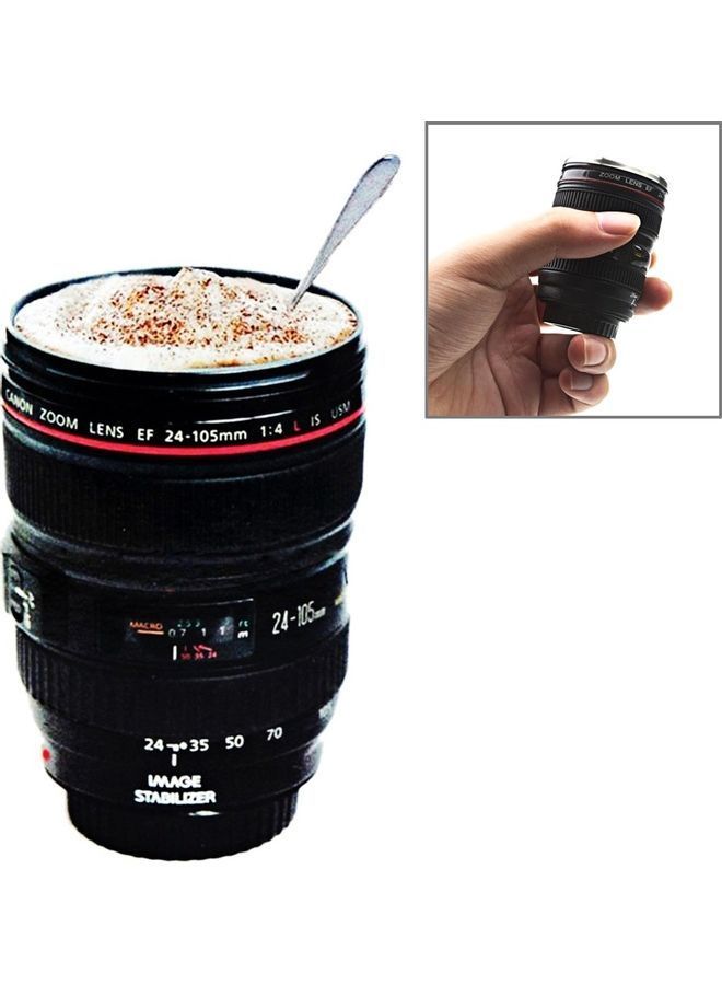 نيبمينينت مج قهوة حراري على شكل عدسة كاميرا أسود - Image 1