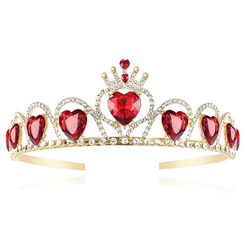 Botrinal Descendant Queen of Hearts Costume Descendant 4 Gold Tiara Jewelry Set Rise of Red Cosplay for Girls Teen Halloween - Image 1