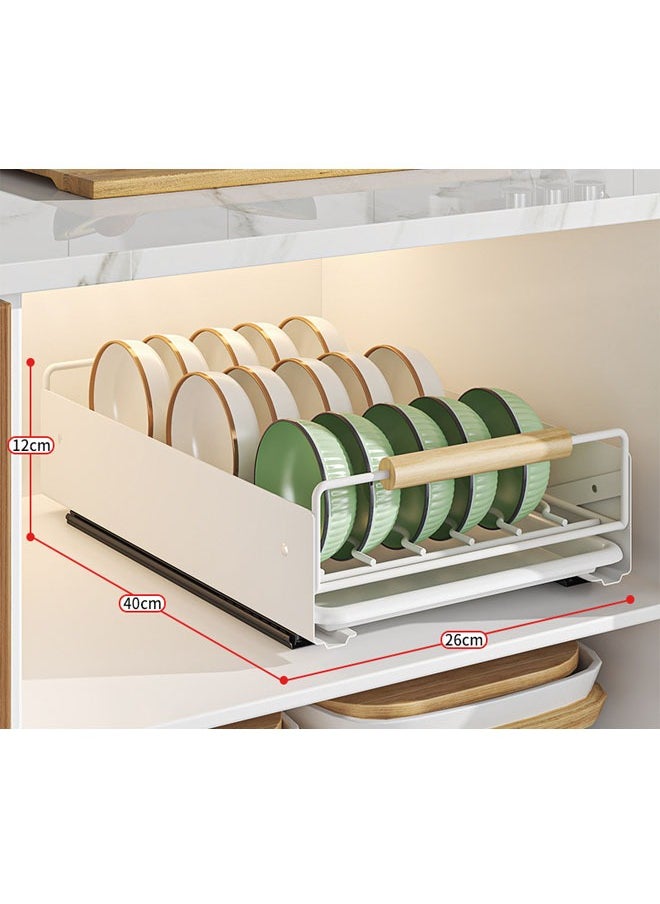 NKX Built In Pull Out Bowl Storage Rack Drawer Style Organizer for Kitchen Cabinet  - Image 1