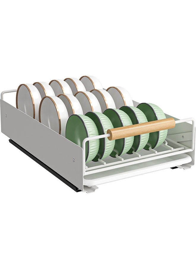 NKX Built In Pull Out Bowl Storage Rack Drawer Style Organizer for Kitchen Cabinet  - Image 2