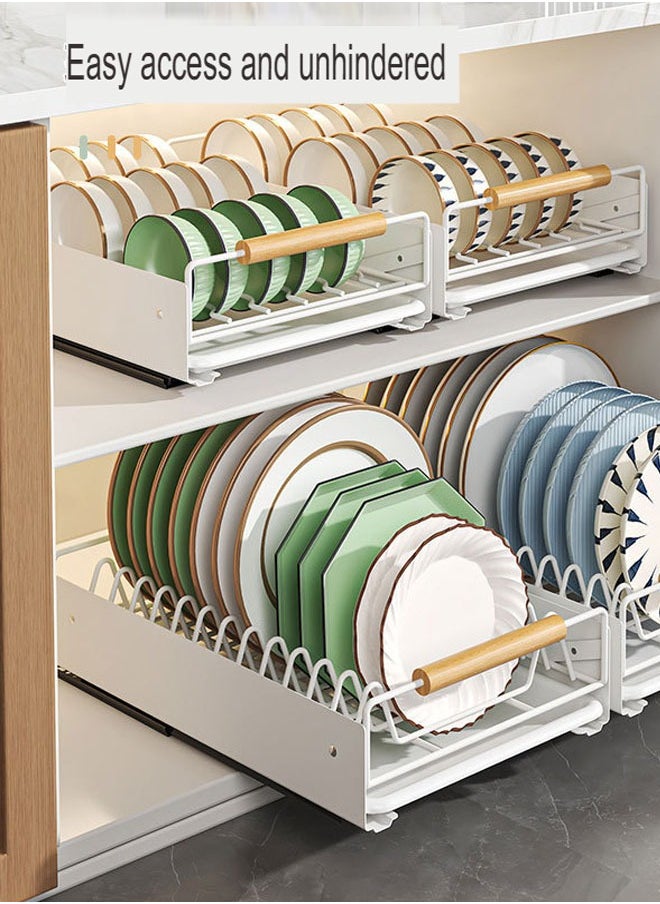 NKX Built In Pull Out Bowl Storage Rack Drawer Style Organizer for Kitchen Cabinet  - Image 5