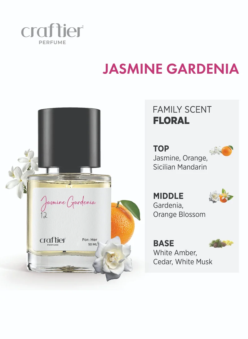Craftier Perfume Clear JASMINE GARDENIA - Inspired of-PURE POISON, Eau De Parfum for Women - 50ml, Long Lasting Floral Fragrance Upto 36 Hrs, Travel Size Women's Perfume for Women | Best Price UAE