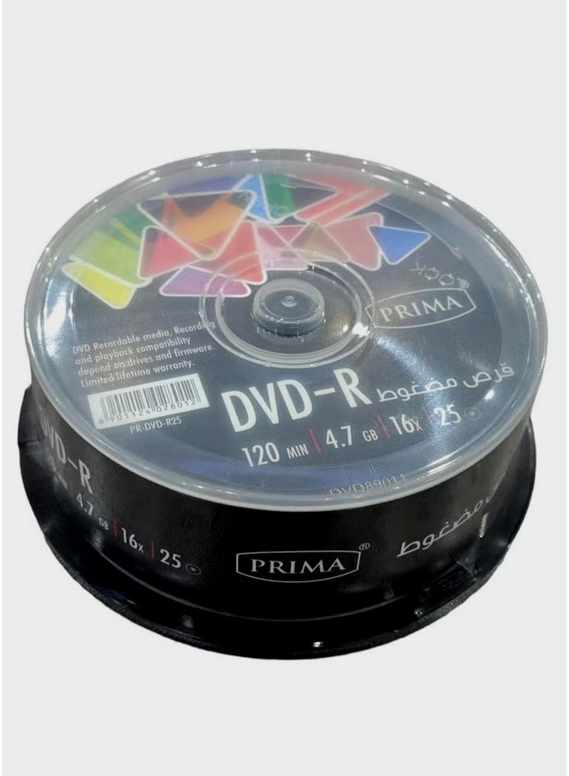 بريما مجموعة من 25 قرص DVD+R فارغ 120 دقيقة 16X 4.7 جيجابايت - Image 2