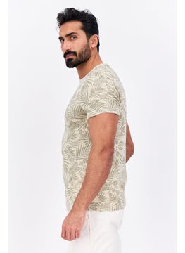 Jules Men Crew Neck Allover Printed Short Sleeves T-Shirt, Beige  - Image 3