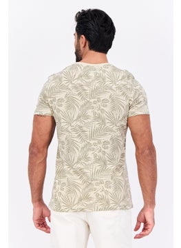 Jules Men Crew Neck Allover Printed Short Sleeves T-Shirt, Beige  - Image 4
