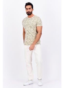 Jules Men Crew Neck Allover Printed Short Sleeves T-Shirt, Beige  - Image 2