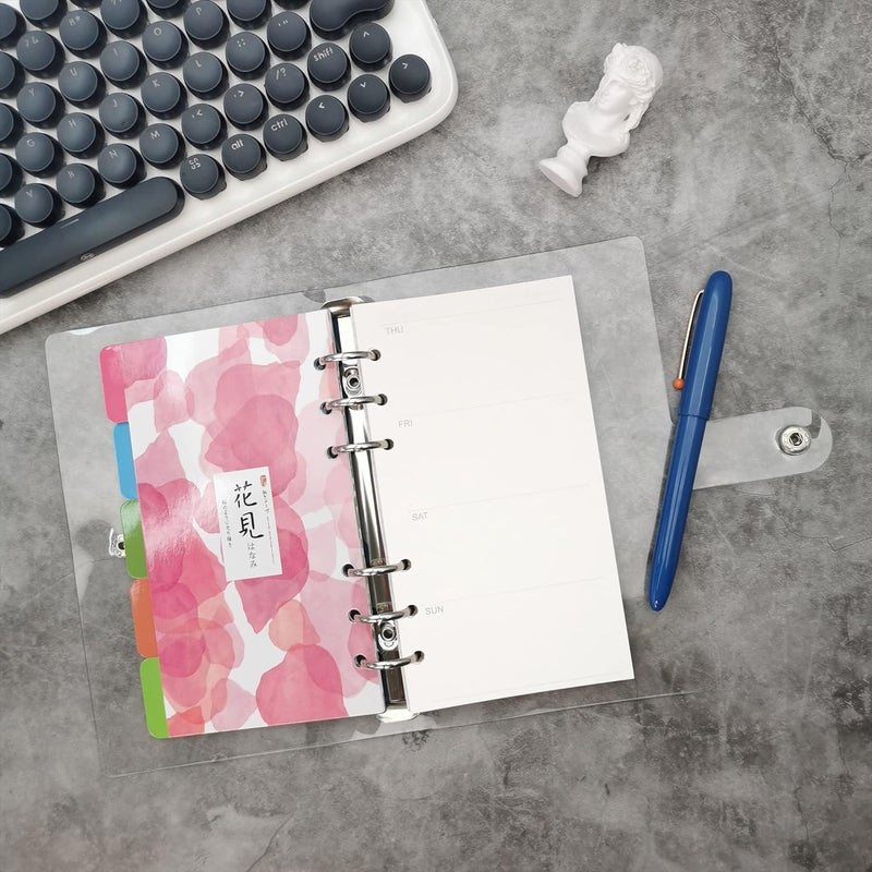 Varied available picks 1 Pack A6 45 Sheets/90 Pages Weekly Planner Loose Leaf Punched Paper Refills Paper for 6 Hole Binder Personal Organizer Diary Notebook Refillable Planner Storage & transit friendly - Image 3