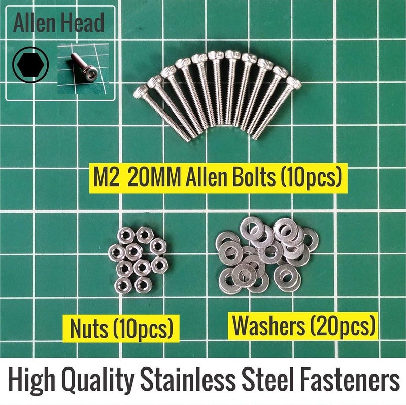 20 MM Metric M2 Stainless Steel Allen Hex Socket Screw Bolt Nuts Washer set