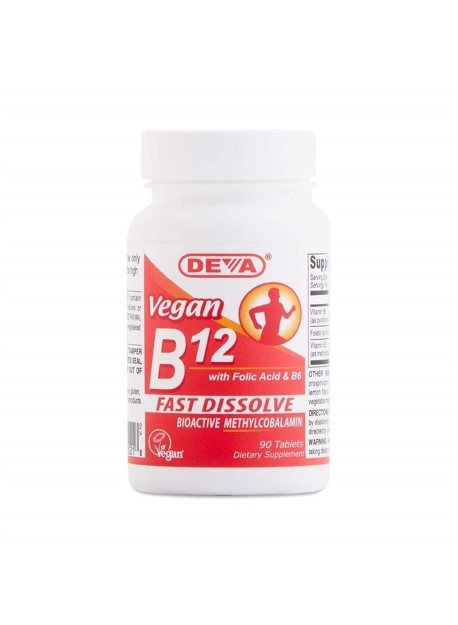 Deva Vegan Vitamins Sublingual B-12, 90 Tab - Image 1