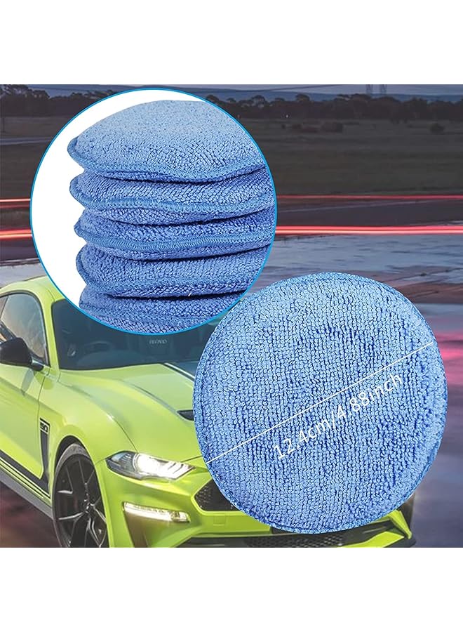 Generic Microfiber Wax Applicator Pads, Car Wax Applicator, Buffing & Detail Polishing Foam Pads For Car Cleaning And Fine Polishing (5" Diameter, 6 Pack)  - Image 4