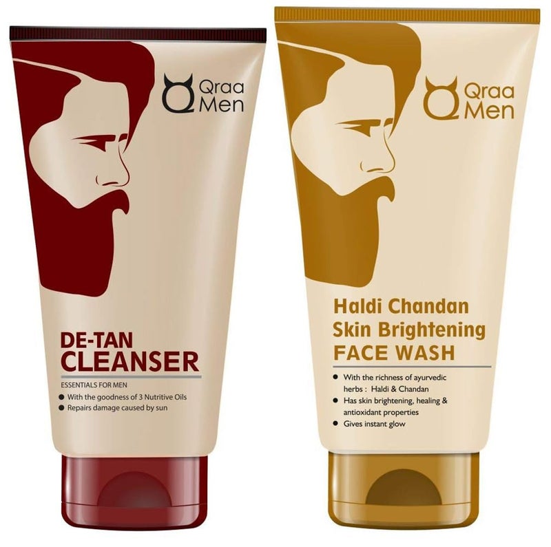 QRAA Haldi Chandan Skin BrighteningLightening Face Wash For OilAcnePimple Control 100g Men DeTan CleanserWash For Men For Skin LighteningBrightening 100g With Clove Oil - Image 1