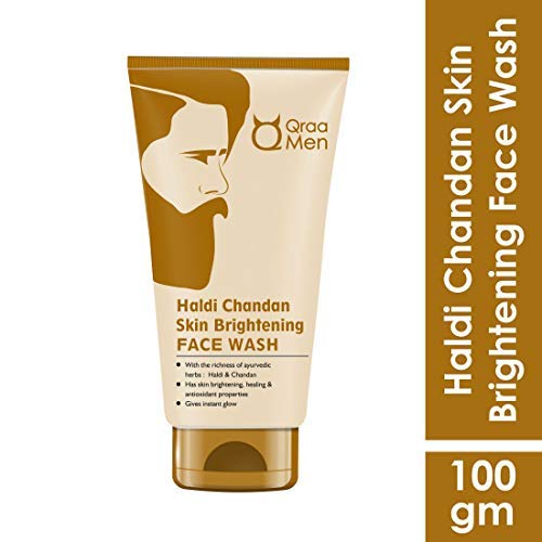 QRAA Haldi Chandan Skin BrighteningLightening Face Wash For OilAcnePimple Control 100g Men DeTan CleanserWash For Men For Skin LighteningBrightening 100g With Clove Oil - Image 2