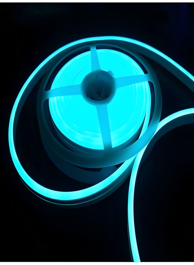 BUDWILL 600 LEDs 5 Meter ICE Blue Neon Steady Strip Rice Lights with 12V Adaptor LED Neon Strip Rope Lights, Neon Light for Wall,Led Neon Light As Neon Sign for Party, Christmas,Bar - Image 2