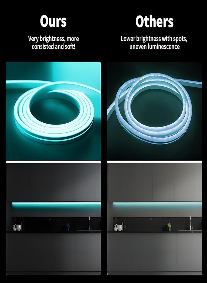 BUDWILL 600 LEDs 5 Meter ICE Blue Neon Steady Strip Rice Lights with 12V Adaptor LED Neon Strip Rope Lights, Neon Light for Wall,Led Neon Light As Neon Sign for Party, Christmas,Bar - Image 4