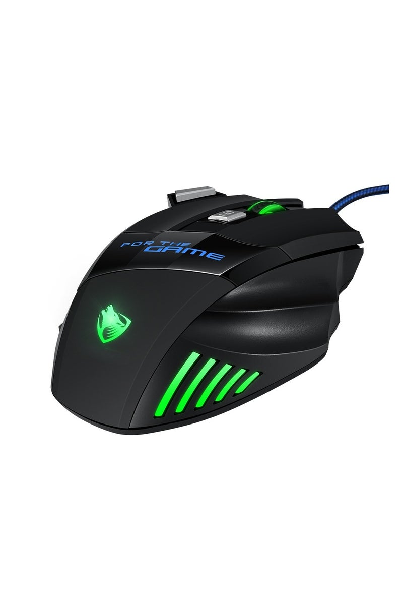 Heyla Wired gaming mouse, 2400DPI optical gaming mouse, 6-key four-way scroll wheel, suitable for PC and laptop computer mice, ergonomic gaming mouse with thumb rest, used for gaming and work. - Image 2