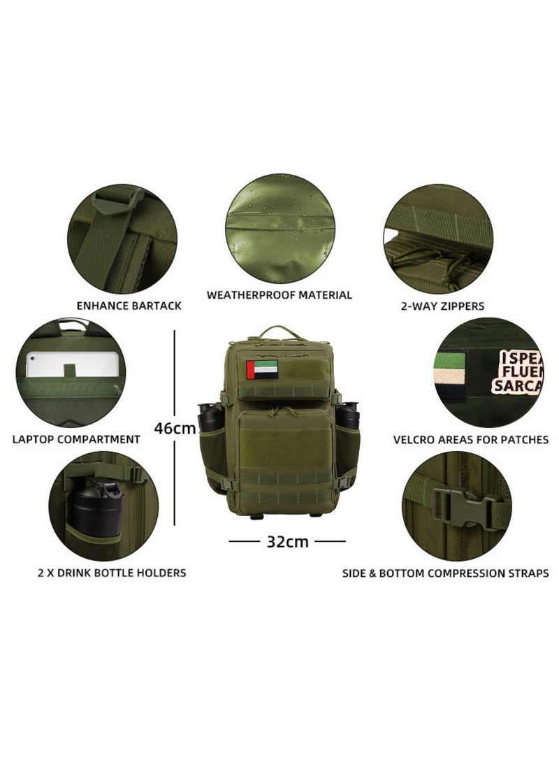 Project Nomad Backpack 45L – Bag for Men & Women, Travel Bags/Backpacks, Airplane/Flight Approved, for desert camping, trekking, hiking, fitness, gym & sport, Waterproof, Green Color - Image 4