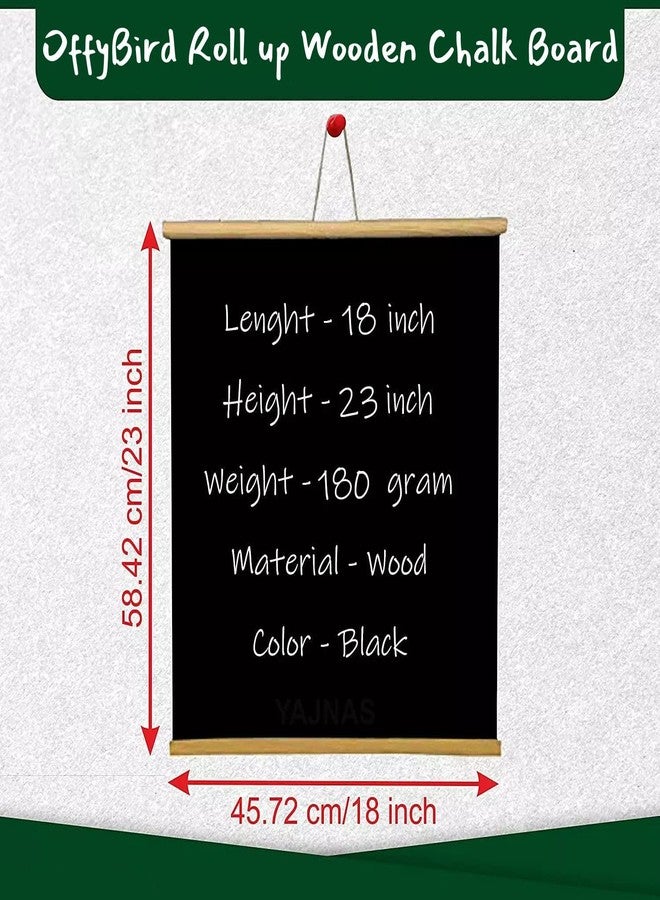 OffyBird 18 x 23 Inch Black Board for Kids for Home Study Room Accessories Chalk Notice Board, Teaching Board, Writing Board for Student, Office, School - Image 2
