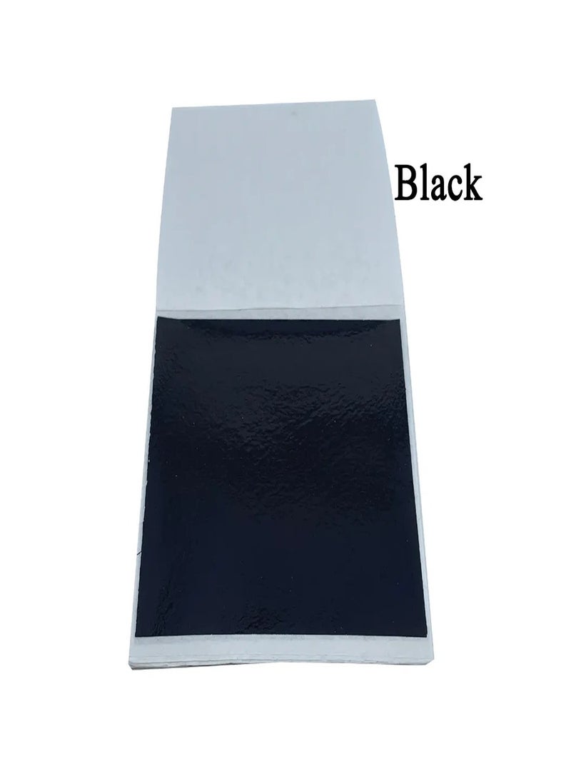 Smart 50pcs Resin Metallic Black Leaf Sheet Paper for Nails Decoration Craft Art - Image 1