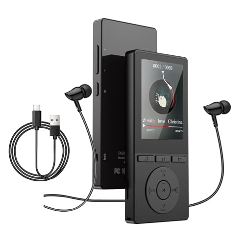 Aiandcc 64GB MP3 Player with Bluetooth 5.3, Music Player with HiFi Sound for Sports Runners, 2.4" Screen MP3 Player Built in HD Speaker Voice Recorder FM Radio E-Book, Expanded Up to 128GB, Earphone Included - Image 1