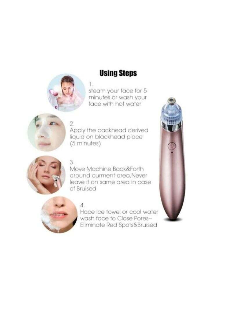 shAyzee Electric Blackhead Vacuum Remover Gold/Silver/Clear - Image 3