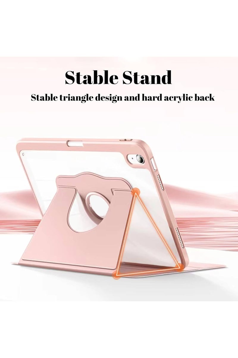 Hybrid Case Compatible with iPad A16 11th Generation 11 2025/10th Generation 10.9 2022, Clear Acrylic Multi-Angle Hard PC Case with Pen Holder Protective Stand Cover for iPad A16 (Pink) - Image 4
