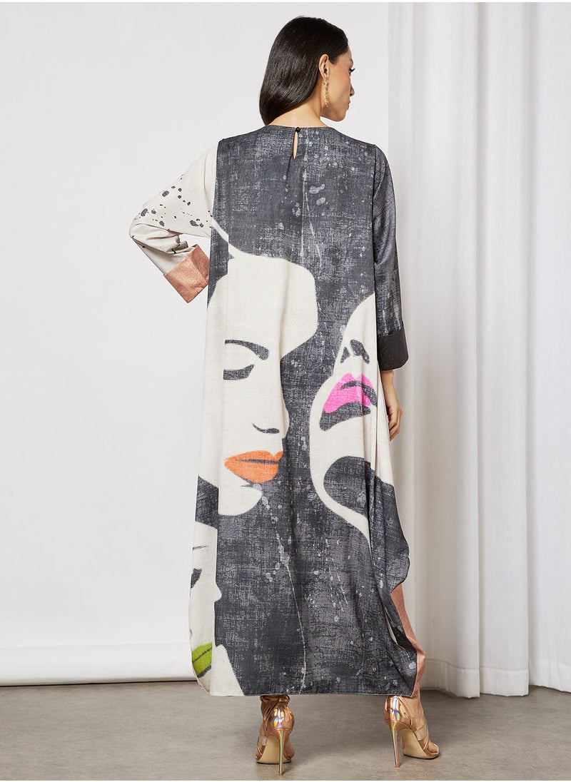 Thouq - Abstract Print Jalabiya - Image 1
