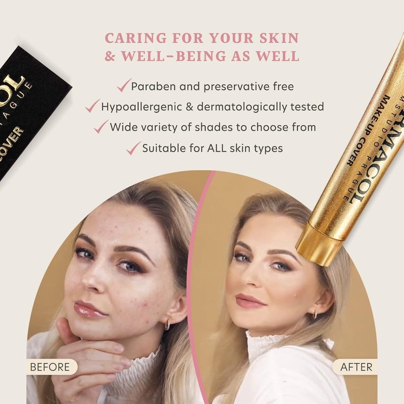 Dermacol Make Up Cover Full Coverage Foundation 30g Shade 209 – Waterproof Long-Lasting Makeup Cream SPF30, Lightweight & Hypoallergenic, Conceals Tattoos, Acne, Scars, Spots & Dark Circles - Image 4