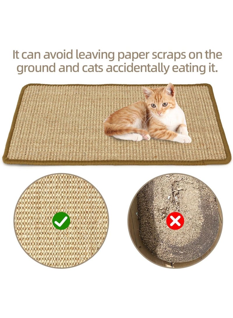 Homify Sisal Cat Scratcher Mat, Cat Scratch Pad for Indoor Cats Kitten, Wall Floor Mount Natural Cat Mat with Sticky Tapes, Protect Sofa and Carpet - Image 4