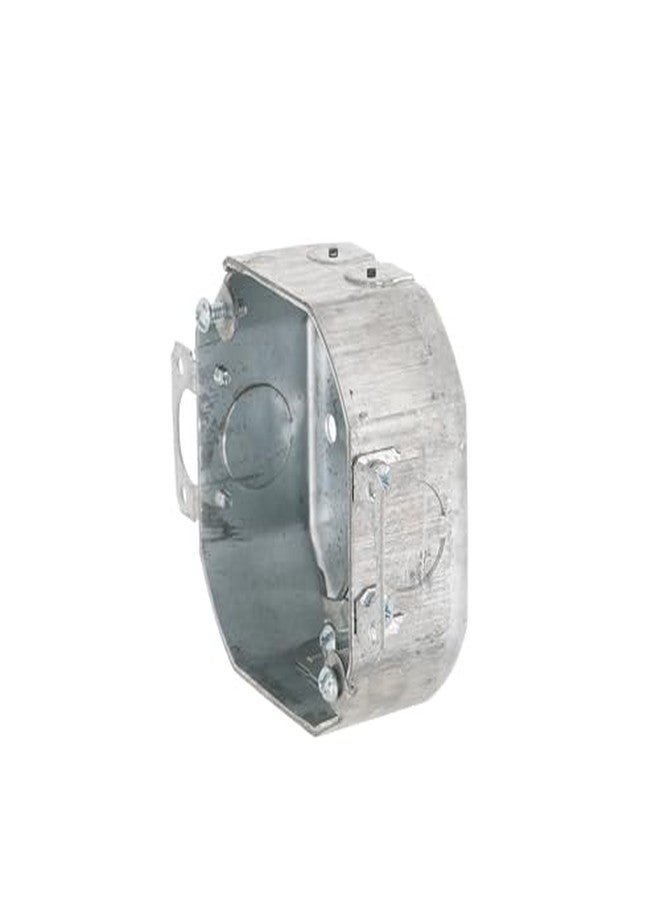 RACO 4 in. Octagon Box, Drawn, 1-1/2 in. Deep, Three 1/2 in. KO's & NMSC Clamps, Plaster Ears,Gray - Image 4