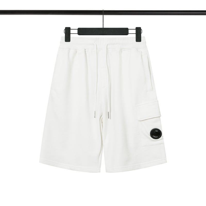 CP COMPANY Inspired Mirror Lens Unisex Casual Shorts White - Image 1