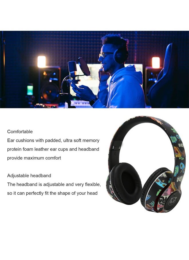 MIQIA Miqia Wireless On Ear Headphones Bluetooth Headset with HiFi Stereo Sound Portable Headset with Adjustable Headband Built in Microphone Black  - Image 4