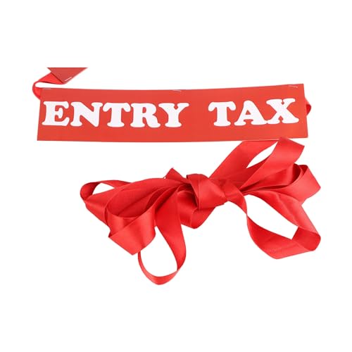 THE BRIDE MADE Entry Tax Only Cash Welcome Ribbon Red Satin Ribbon (Pack of 1) - Image 4