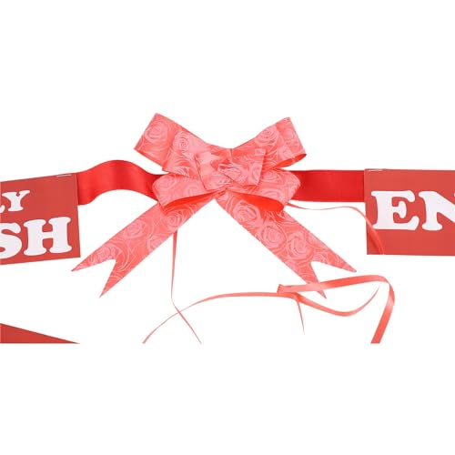THE BRIDE MADE Entry Tax Only Cash Welcome Ribbon Red Satin Ribbon (Pack of 1) - Image 3