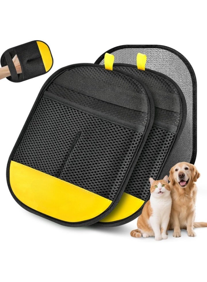 Meetion 2PCS Pet Hair Removal Glove for Dogs & Cats, Newly Upgraded Reusable Electrostatic Pet Hair Gloves, Pet Hair Remover Tool for Clothing, Couch, Carpet, Car Seat - Image 1