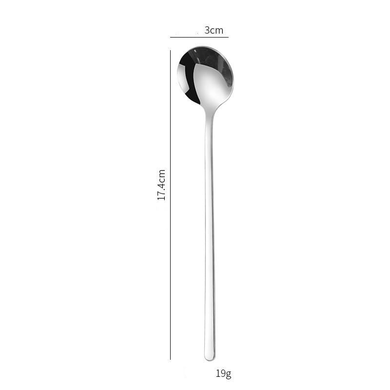 6 Pieces Rose Gold 304 Stainless Steel Long Handle Spoon Set For Coffee Bar Cocktail Dessert Tableware - Image 3