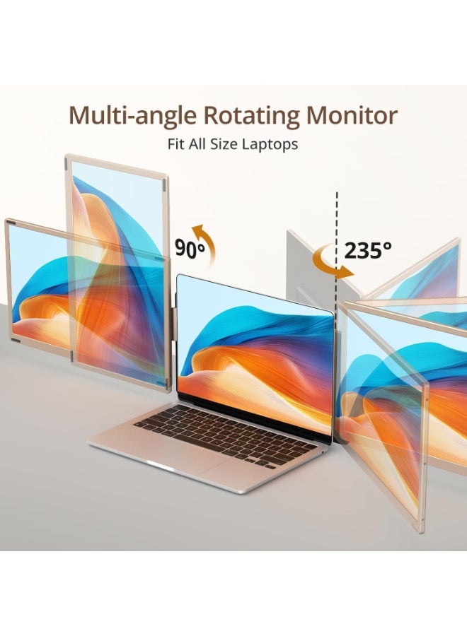 15.6" Portable Laptop Screen Extender, Detachable DIY Triple Monitor with 360° Rotation, FHD 1080P IPS Display, Plug-and-Play for Windows/Mac (M1/M2/M3)/Chrome/Android/Switch - Image 4